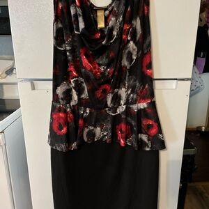 Miss Tina‎ Black and Red Floral Dress